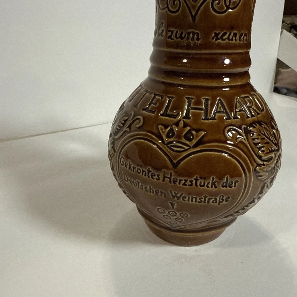 Mittelhaardt brown glazed jug‎ 7in tall